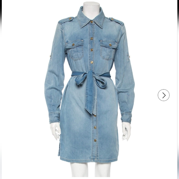 Tory Burch Light Denim Blue Belted Brigette Shirt Dress - Size 6 (M) - Picture 2 of 16